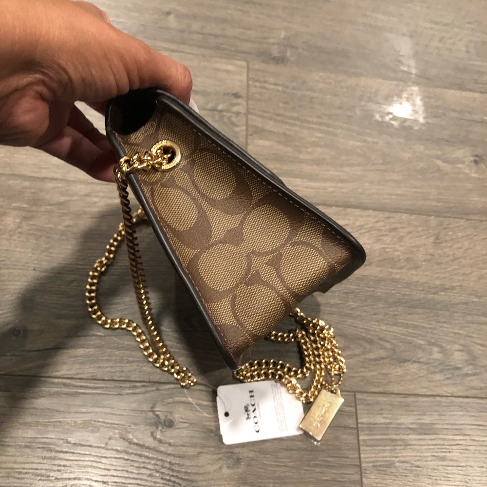 Coach Bowery Pink and Purple Crossbody Bag with Jeweled Buckle and Gold Accents - Picture 4 of 12